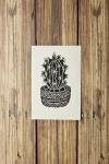 Cactus Print 4x6 / Unframed Botanical Art Print / Linocut Print