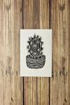 Cactus Print 4x6 / Unframed Botanical Art Print / Linocut Print