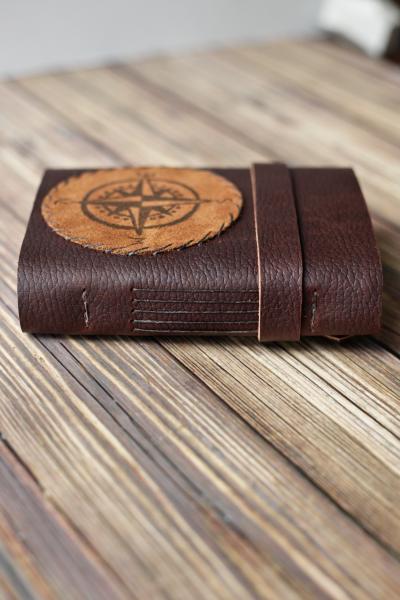 Leather Travel Journal - Compass Rose Sketchbook picture