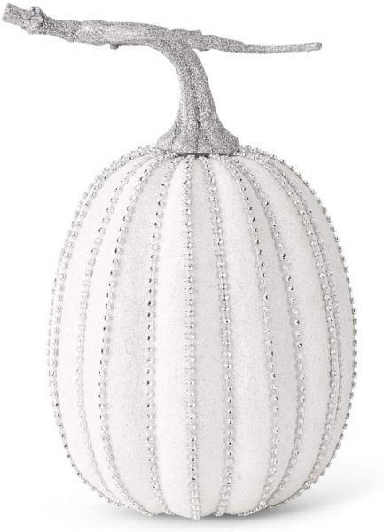 9in White Jeweled Pumpkin picture