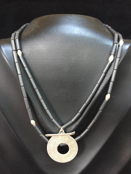 Hematite and Sterling Necklace