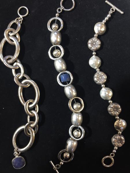 Silver, Rhodium, and mixed Metal Bracelets picture