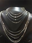 7 Delicate Hematite and Silver Necklaces with Rhodium