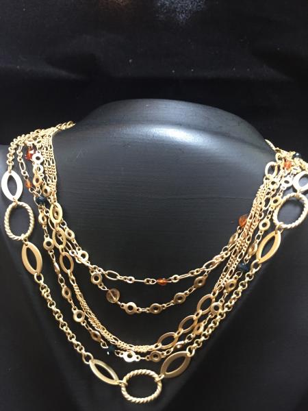 Five Gold and Rhodium Necklaces