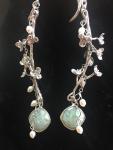 Cherry Blossom with Amazonite Drop Earring