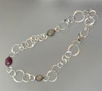Silver Chain with Sapphire Necklace