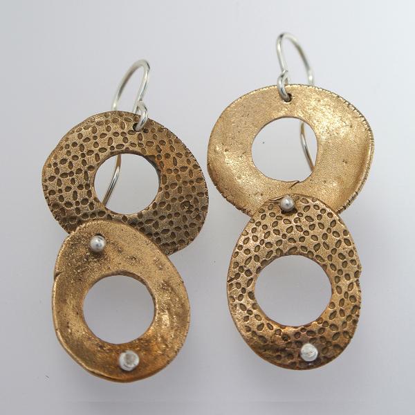 Bronze and Silver Earrings