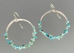 Silver Hoops and gems earrings