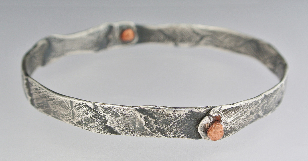 Silver and Copper Bangle Bracelet picture