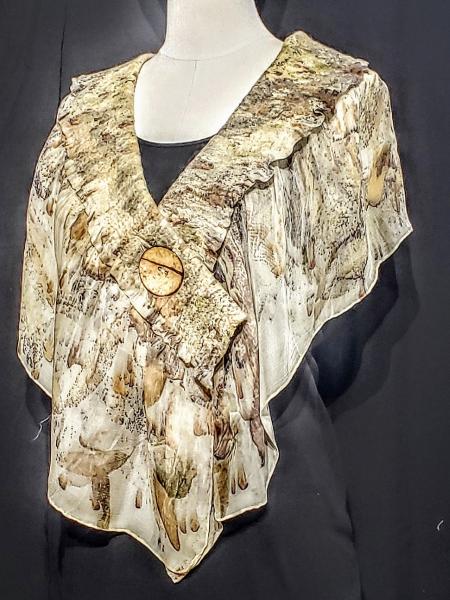 Botanically Dyed Silk Shawl Collar picture