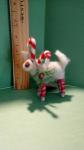 Candycane Reindeer 4" Felted Wool Ornament