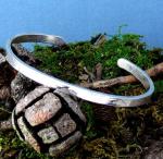 Narrow Textured Sterling Silver Cuff Bracelet