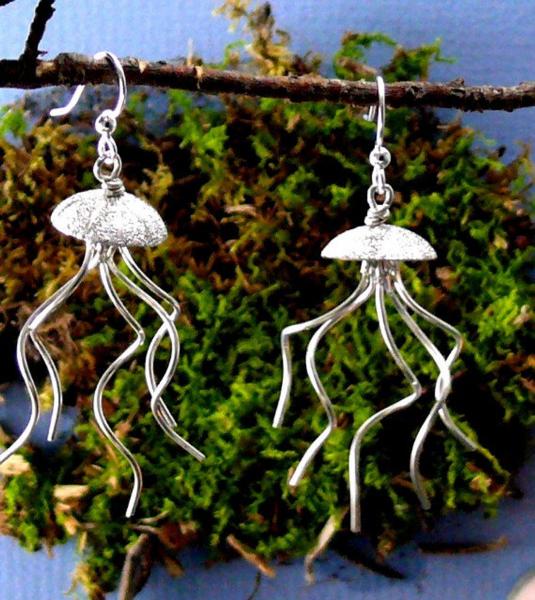 Jelly Fish Earrings Sterling Silver
