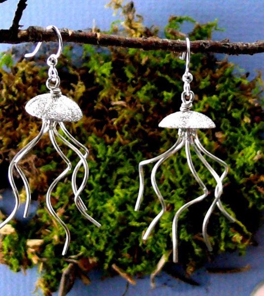 Jelly Fish Earrings Sterling Silver picture