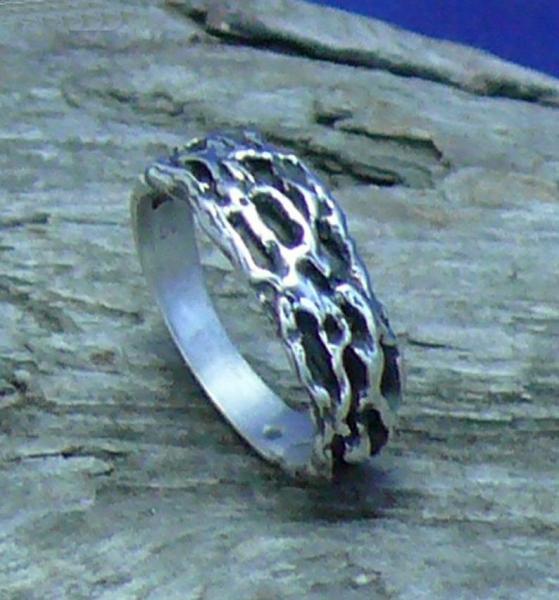 Bark Texture Ring Sterling Silver picture