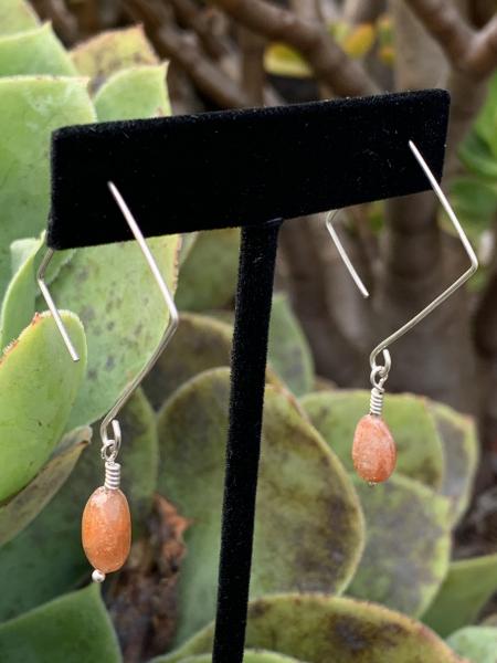 Oregon sun stone drop square earrings sterling