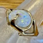 Opal  AA grade opal ring 14kt yellow gold