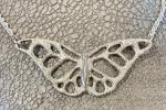 Large Butterfly necklace with a Diamond Pave' tooling