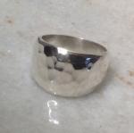 Hammered Texture Ring Sterling Silver