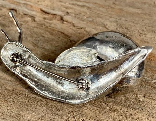 Snail Pin or Table Ornament Sterling Silver Life Size picture