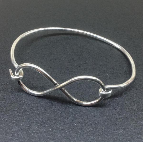 Infinity Bangle bracelet Sterling Silver, Wedding Jewlery, Bridal Party Gift, Bridesmaid Gift Jewelry, picture