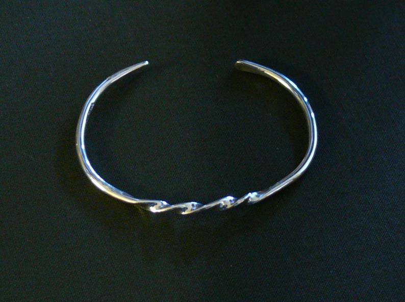 Twist Sterling Silver Cuff Bracelet Narrow picture