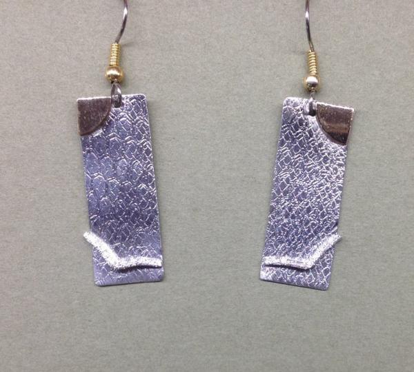 Lace Textured Earring with sun and seagull Sterling Silver with 14kt gold filled sun & hypo alergenic French