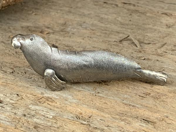 Elephant Seal Sterling Silver Pin / Table Ornament picture