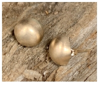 Button Earrings 14kt yellow gold posts picture