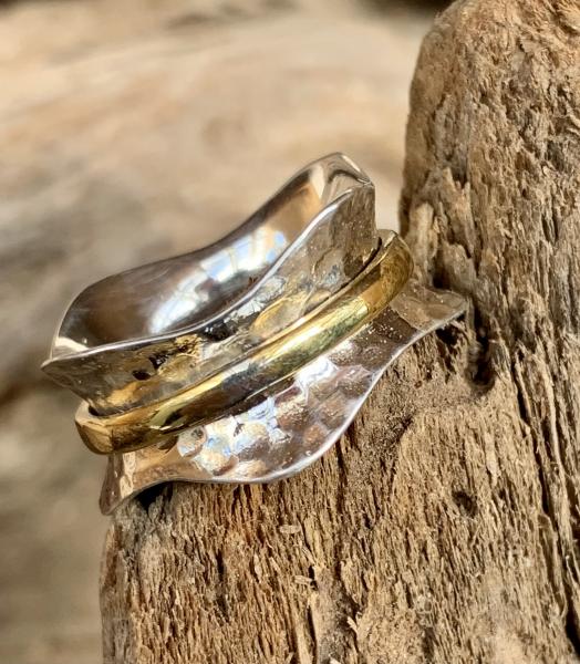 Spinner ring Worry Ring Sterling Silver and Gold Filled picture