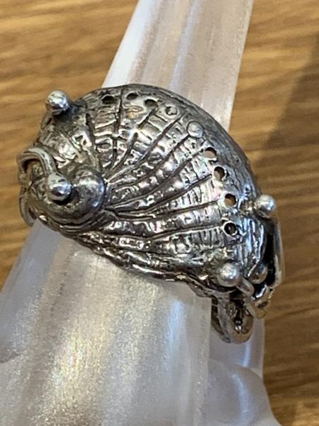 Abalone shell ring solid sterlingsilver kelp sides picture