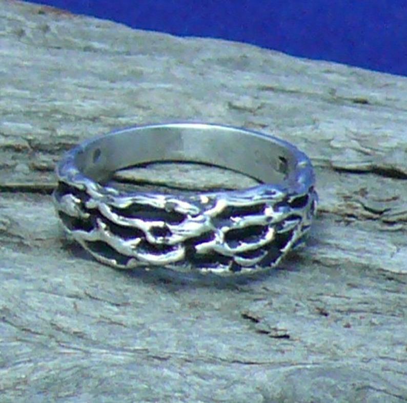 Bark Texture Ring Sterling Silver picture