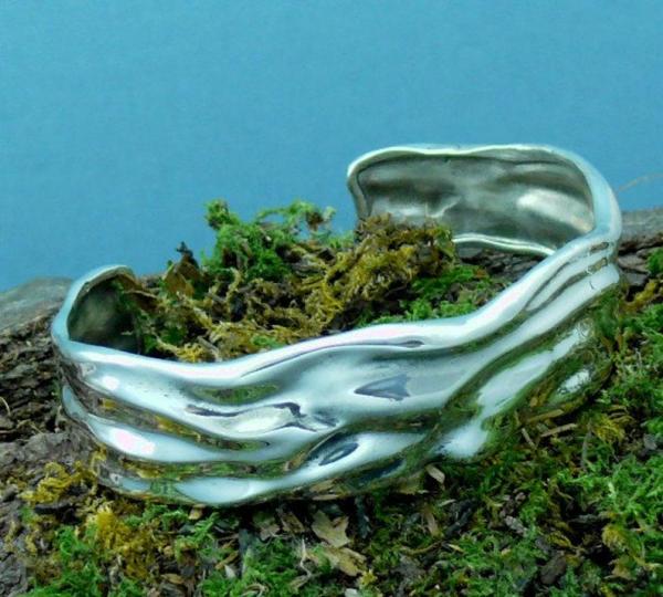 Bracelet Sterling Silver Cuff Wave picture