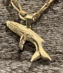 Humpback Whale 14kt Pendant 2"