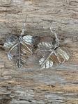 Grape Leaf Earrings Hand Wrought Sterling