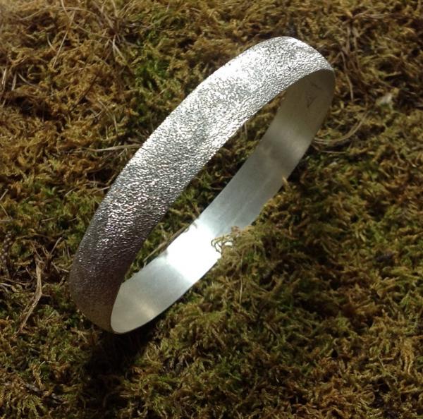 Bangle bracelet Sterling Silver, Diamond Pave' Tooled Wedding Jewlery, Bridal Party Gift, Bridesmaid Gift Jewelry, picture