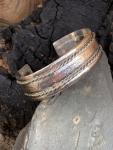 Sterling cuff bracelet 3/4" wide with twisted wires