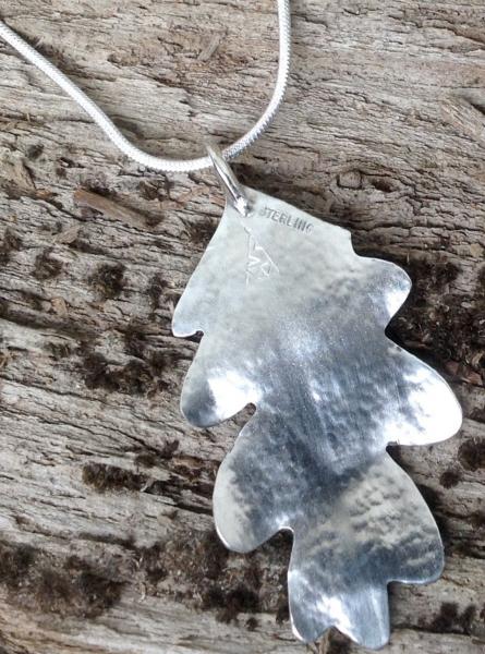 Oak Leaf Pendant Sterling Silver hammered picture