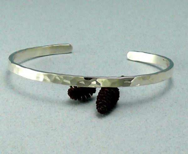 Narrow Hammered Sterling Silver Cuff Bracelet picture