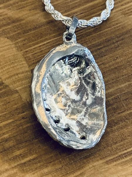 Abalone shell pendant sterling silver