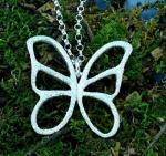 Butterfly Sterling Silver Pendant with Diamond Pave' Tooling