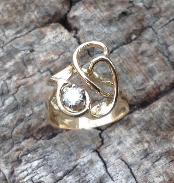 Swirl Ring with .20ct Diamond 14k Gold