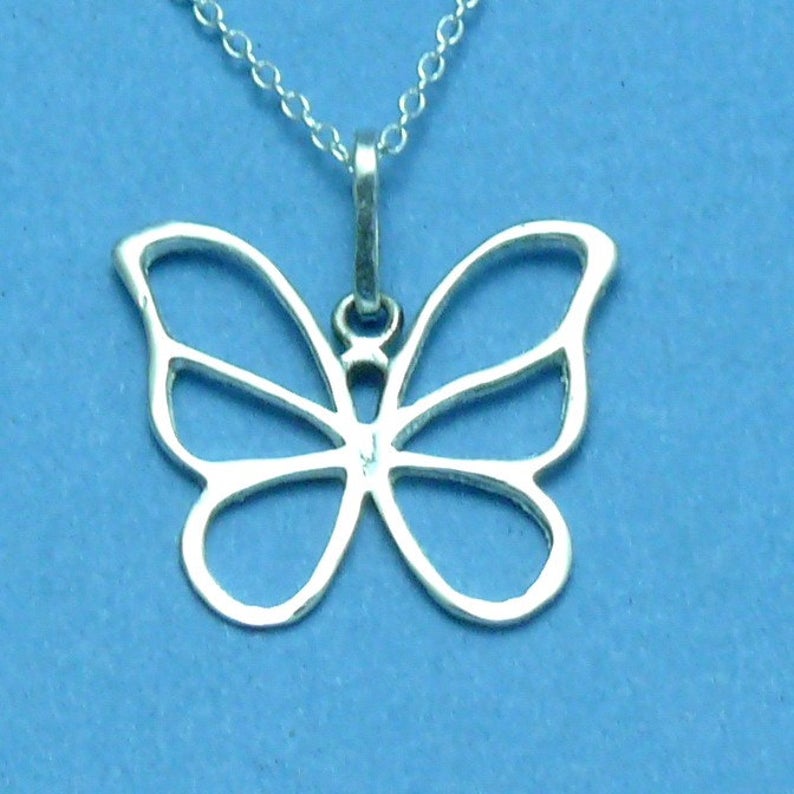 Butterfly Sterling Silver Pendant with Diamond Pave' Tooling picture