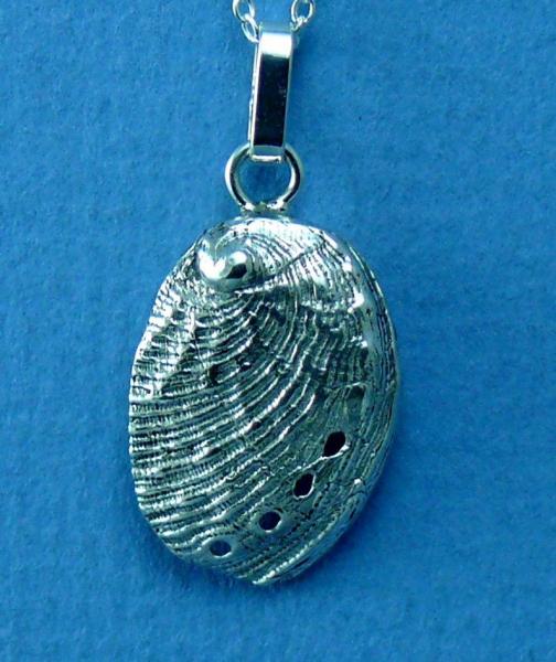 Abalone Shell Pendant Sterling Silver and Onyx picture