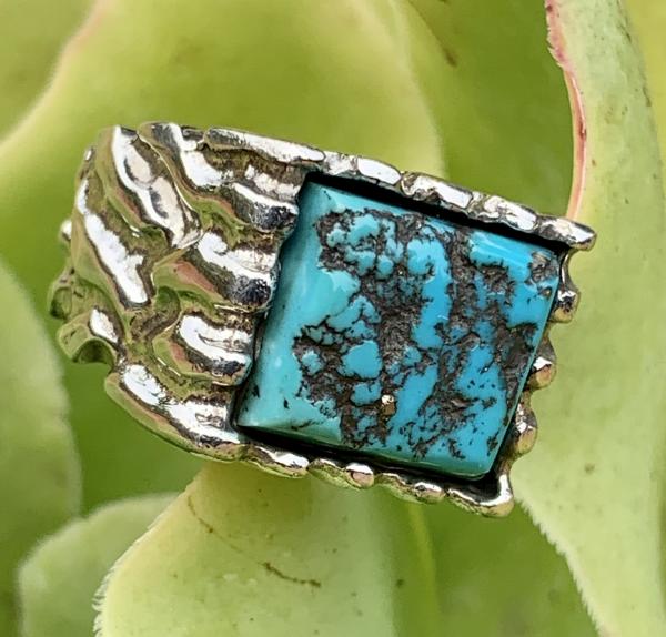 Turquoise and sterling ring. picture