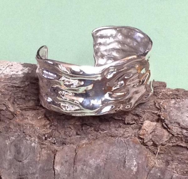 Cuff Bracelet Wide Wave Sterling Silver picture