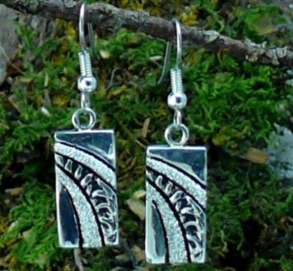 Waterfall Diamond Pave' Sterling Silver Earrings picture