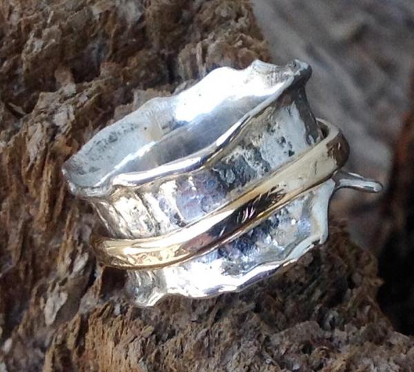 Spinner ring Worry Ring Sterling Silver and Gold Filled