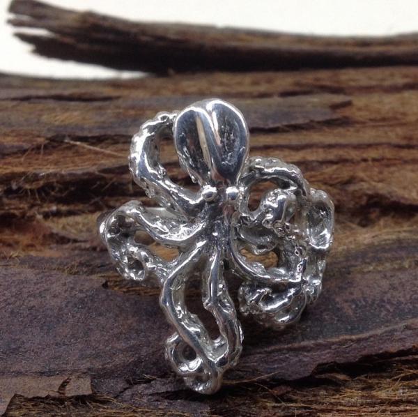 Octopus Ring Sterling Silver, Kraken, Squid