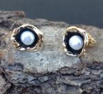Water Droplet Earrings with Cultured Pearls 14kt
